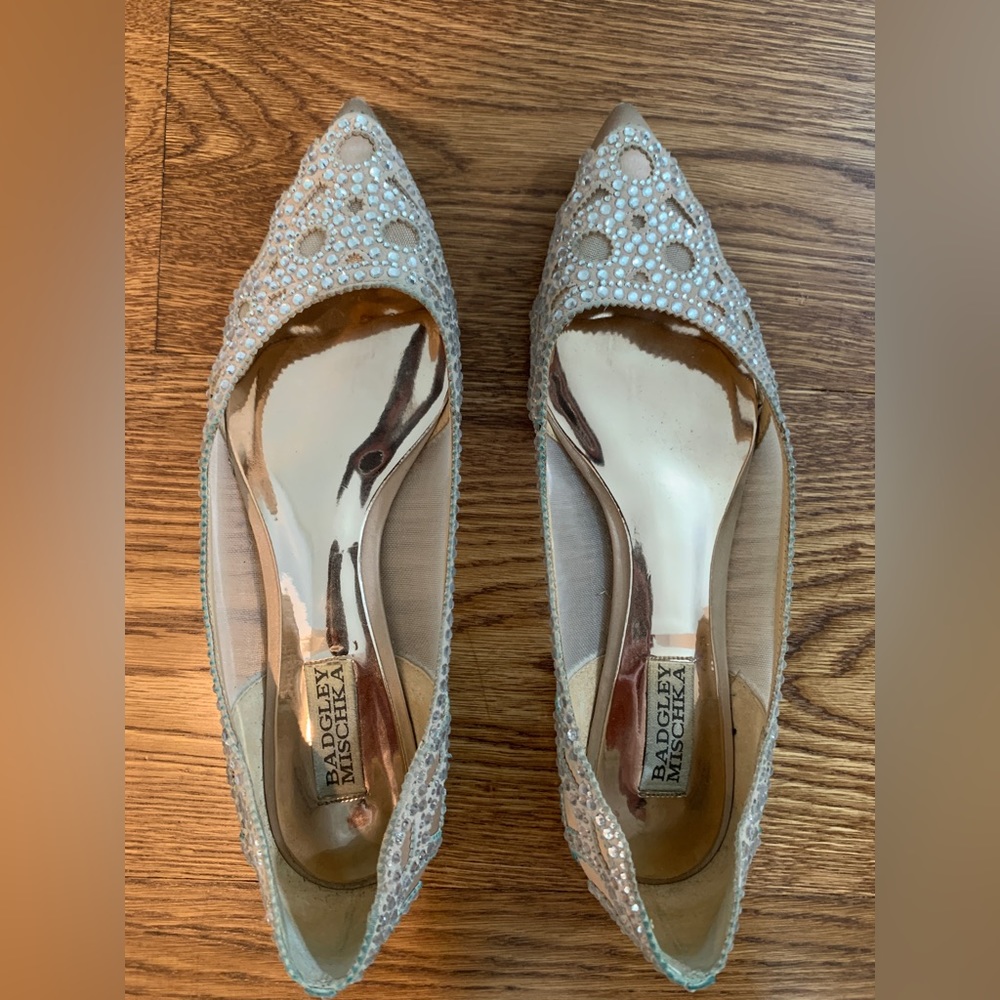 Badgley Mishka Sparkly flats size 8